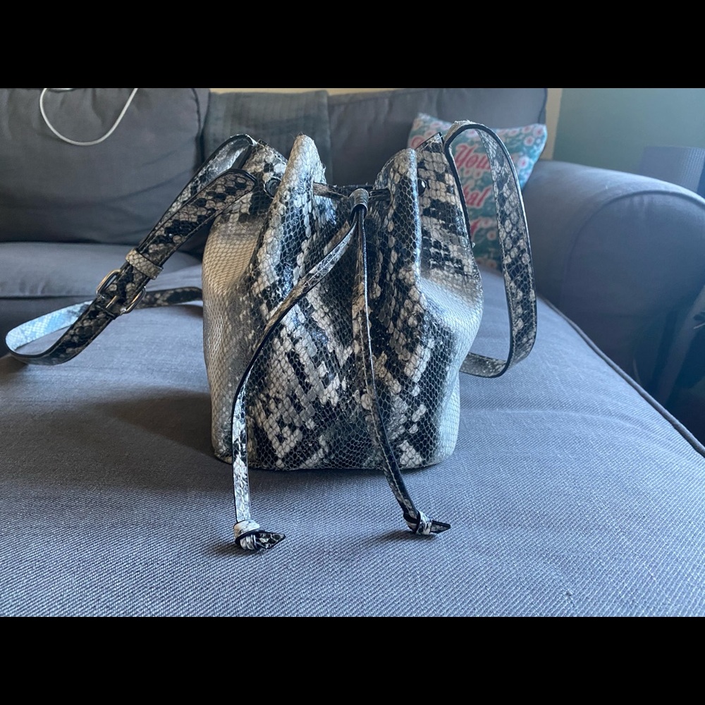 Gap Snakeskin print leather bucket bag
